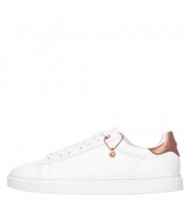 Seven Γυναικεία Sneakers 10021C Eco Leather λευκό φίδι ροζ χρυσό