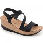 Fantasy Sandals Womens Anatomic Leather Wedges S5020 Black - Image 2