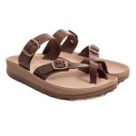 Fantasy Sandals Womens Anatomic Leather Slipper S346 Taupe - Image 2