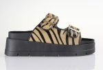Seven Womens Slipper U419A82831E9 Black Beige Zebra Pony