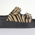 Seven Womens Slipper U419A82831E9  Black Beige Zebra Pony