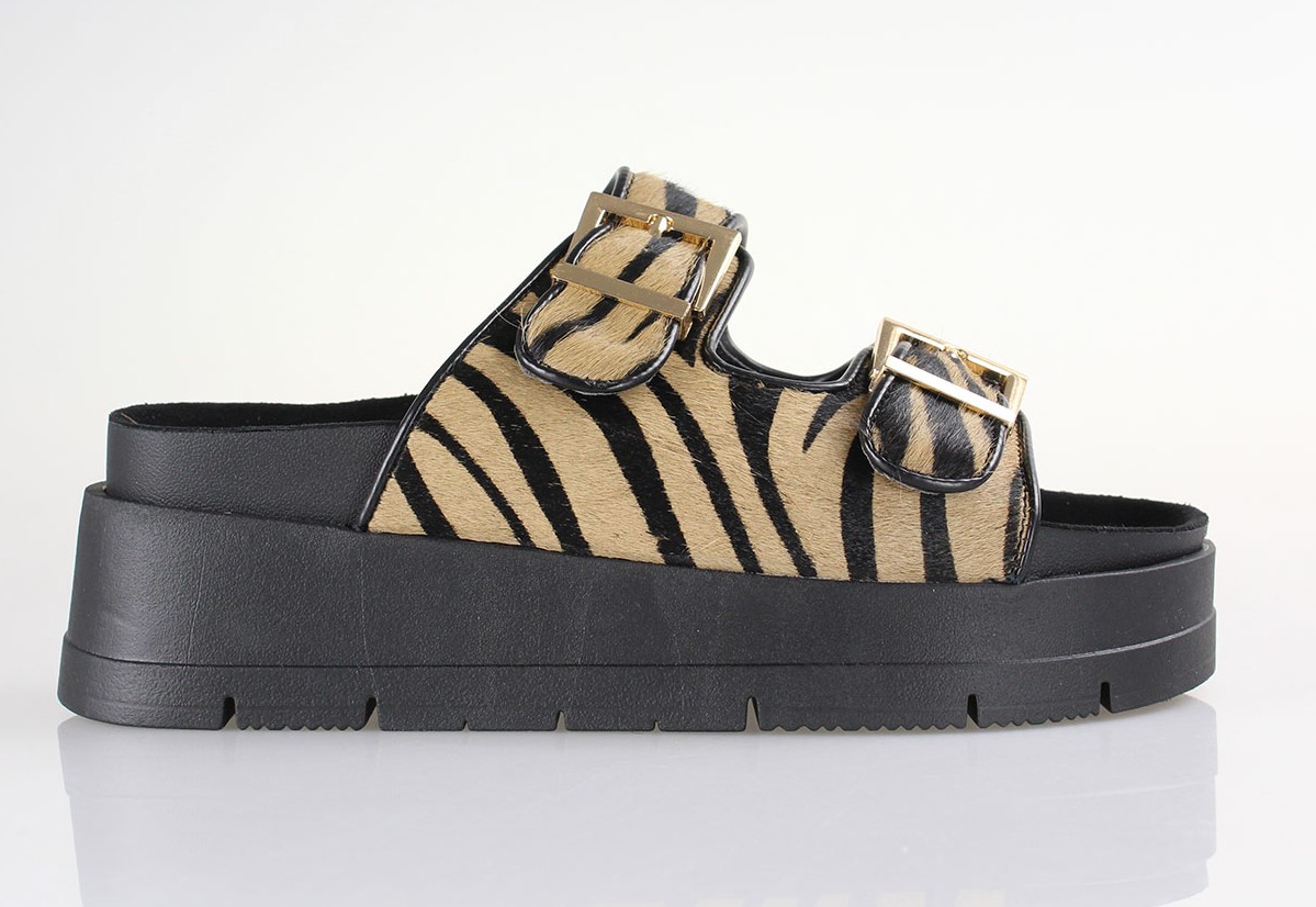 IMG_2772M Seven Womens Slipper U419A82831E9 Black Beige Zebra Pony - Image 1