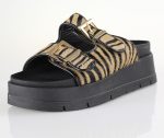 Seven Womens Slipper U419A82831E9 Black Beige Zebra Pony - Image 3