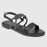 Verde Womens Flat Sandals 28-0004001 Black - Image 2