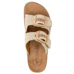 Fantasy Sandals Γυναικεία Ανατομική Δερμάτινη Παντόφλα S1100 Zefi Βανίλια - Εκρού Ψάθα - Image 4