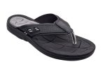 Bella Mens Leather Flip Flops Α50 Black - Image 2