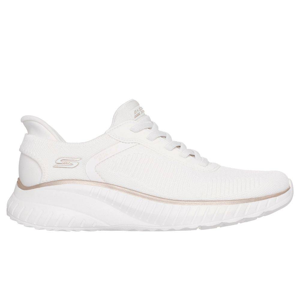 117497-wtgd Skechers Womens Athletic Slip in Bobs Squad Chaos - Current Muse 117497 White - Image 1