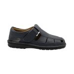 Ovvio Mens Leather Fisherman Sandal 334 Black