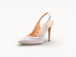 Zelios Womens Leather Slingback Heel 1026 Silver - Image 3