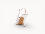 Zelios Womens Leather Slingback Heel 1026 Silver - Image 2