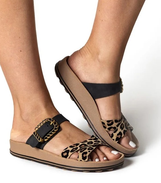 Fantasy Sandals Γυναικεία παντόφλα ανατομική S361 Cynthia Leopard Velvet - Image 2