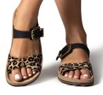 Fantasy Sandals Γυναικεία παντόφλα ανατομική S361 Cynthia Leopard Velvet - Image 4