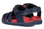 Geox Kids Sandal Πέδιλο for boys Fusbetto B556AA 000BC C0820 Navy/Orange - Image 3