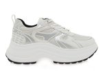 Seven Womens Sneaker 741 White - Silver Glitter