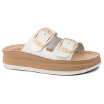 Fantasy Sandals Womens Anatomic Leather Slipper S1100 Zefi White Perle