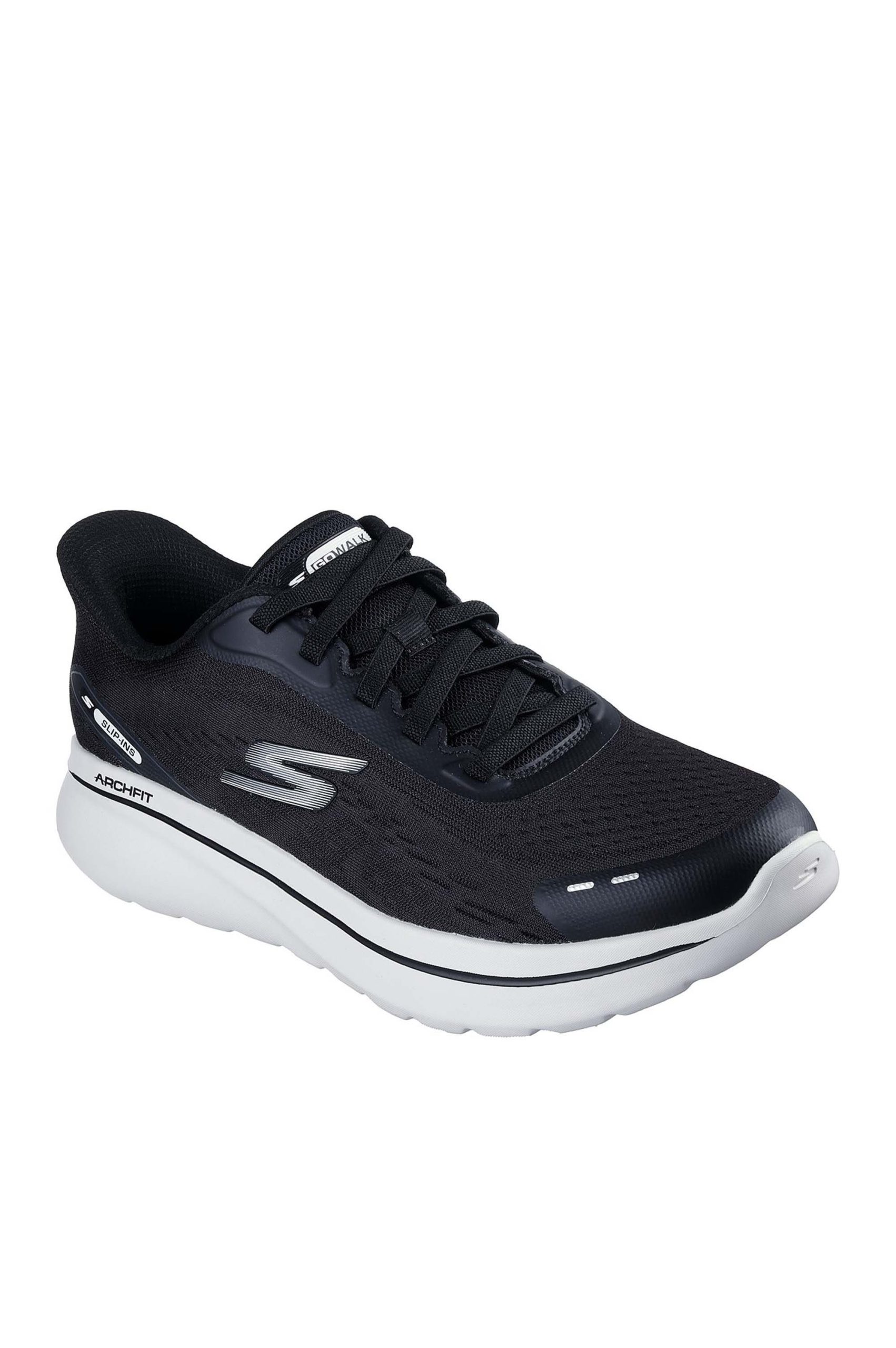 Skechers Mens Athletic GO WALK ARCH FIT N-JOY-NOBEND 217075-BKW Black - Image 4