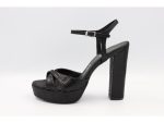Zelios Womens Leather Sandal 1694 Black Lizard