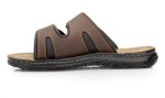 Bella Mens Leather Slippers Α72 Brown - Image 2