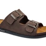X-Feet Mens Leather Slippers 86 Brown