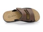 Bella Mens Leather Slippers Α72 Brown - Image 4