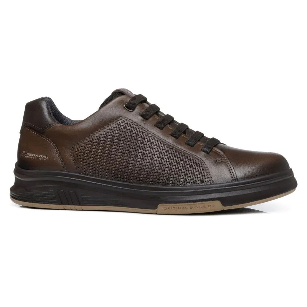 0 Pegada Ανδρικό Δερμάτινο Sneaker 112301-05 Σκούρο Καφέ - Image 1