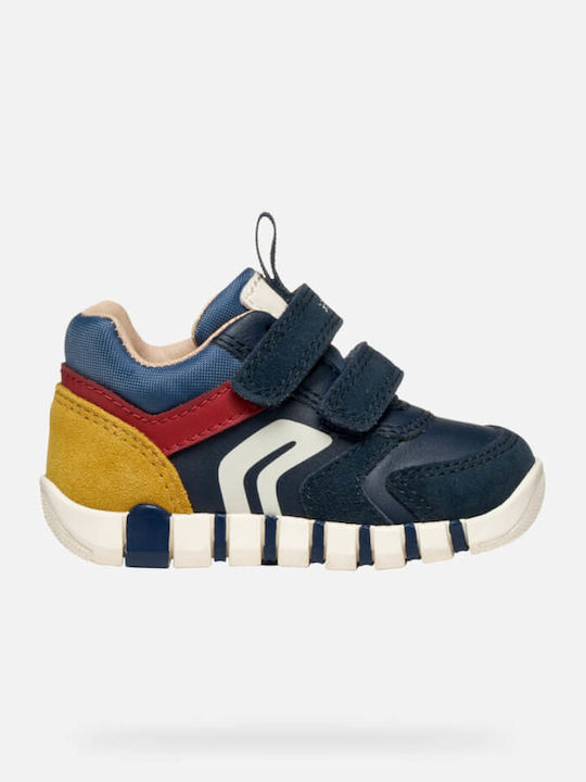 fixedratio_20250915195644_geox_b_iupidoo_paidika_sneakers_anatomika_me_skrats_mple_b3555d05422c4244 Geox Kids Sneakers Iupidoo B3555D 05422 C4244 Navy/Red - Image 1