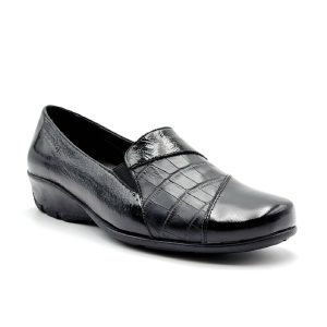 Boxer Γυναικείο Ανατομικό Δερμάτινο Μοκασίνι 52952 50-111 Μαύρο Λουστρίνι