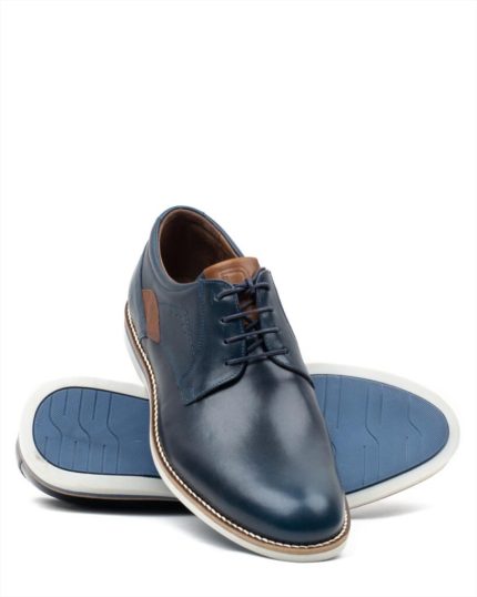 Damiani Ανδρικό Loafer Δετό Δερμάτινο Παπούτσι 2801 Μπλε