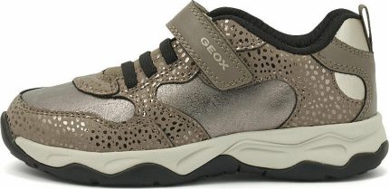 Geox Παιδικό Sneaker Παιδικά Παπούτσια Για Κορίτσια J Calco Girl J16CMA 0DHBC C1X2X Smoke Gray- Gold
