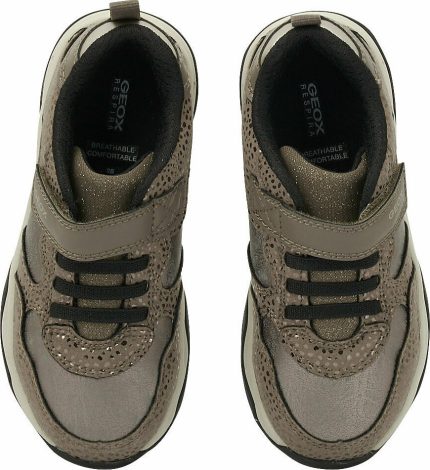 Geox Παιδικό Sneaker Παιδικά Παπούτσια Για Κορίτσια J Calco Girl J16CMA 0DHBC C1X2X Smoke Gray- Gold