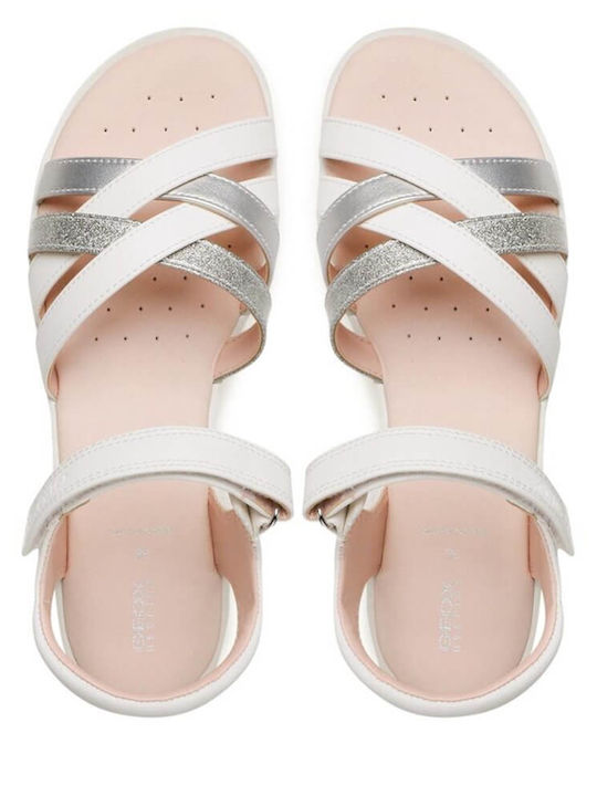 Geox Παιδικά Σανδάλια Για Κορίτσια J. Sandal CORALIE J356EA 054AJ C0007 Λευκό/Πλατίνα
