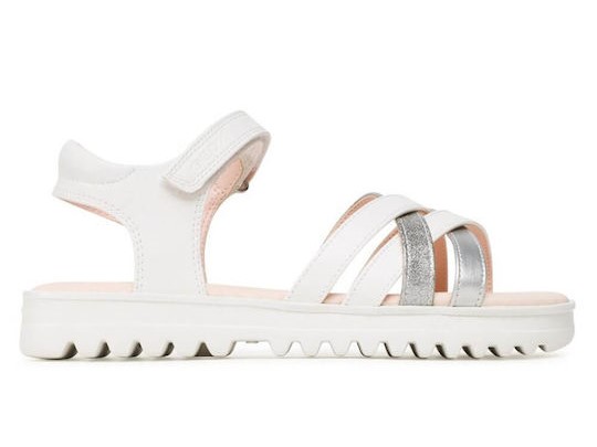Geox Παιδικά Σανδάλια Για Κορίτσια J. Sandal CORALIE J356EA 054AJ C0007 Λευκό/Πλατίνα