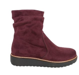 Ioannis Γυναικείο Μποτάκι suede 900 Μπορντό