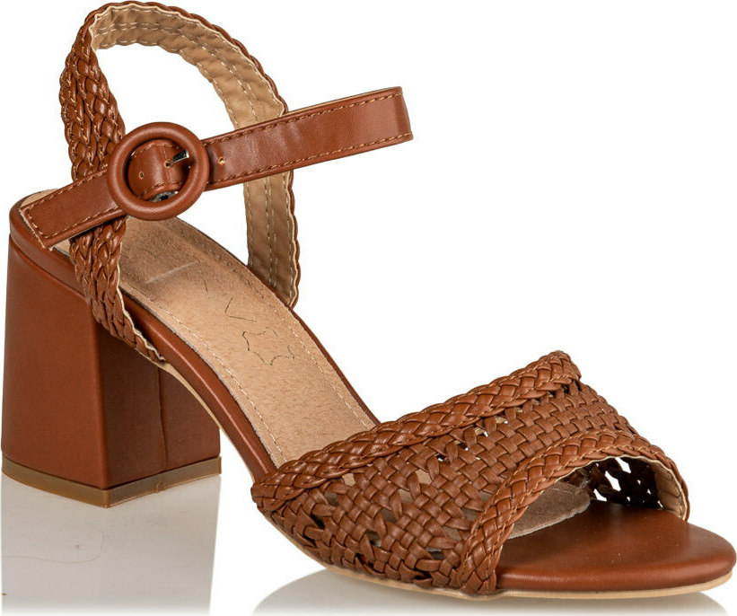 Miss Nv Γυναικεία πέδιλα block heels V84-3176-28 Ταμπά