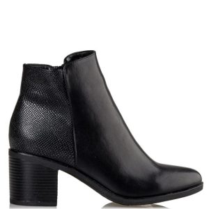 Miss NV Γυναικείο Μποτάκι Mid Heel V57-16664-34 Μαύρο