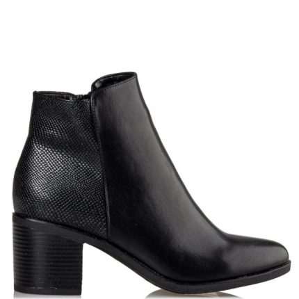 Miss NV Γυναικείο Μποτάκι Mid Heel V57-16664-34 Μαύρο