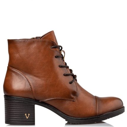 Miss NV Γυναικείο Μποτάκι Mid Heel V63-16388-26 Κάμελ