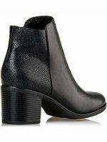 Miss NV Γυναικείο Μποτάκι Mid Heel V57-16664-34 Μαύρο