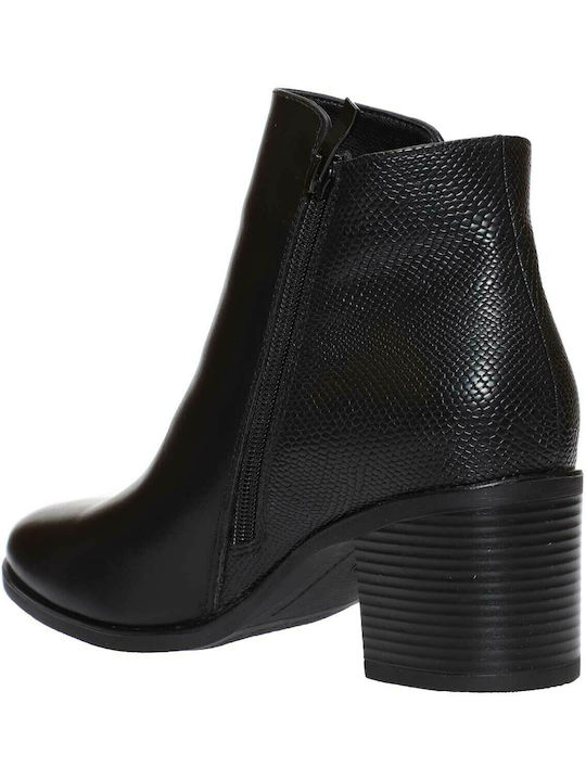 Miss NV Γυναικείο Μποτάκι Mid Heel V57-16664-34 Μαύρο