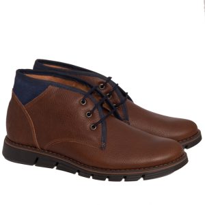 Nice step ανδρικό δερμάτινο μποτάκι 771 brown
