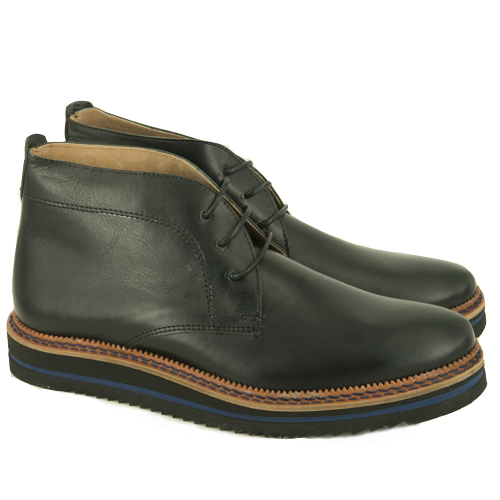 Nice step ανδρικό δερμάτινο μποτάκι 718 black Nice step ανδρικό δερμάτινο μποτάκι 718 black