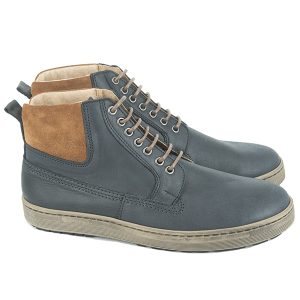 Nice step ανδρικό δερμάτινο μποτάκι 711  black