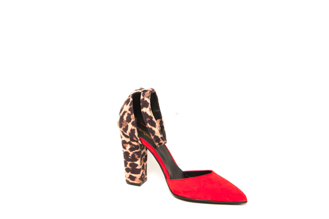 Sarigiannis γυναικειες γοβες 922 κοκκινο animal print