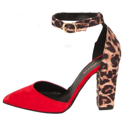 Sarigiannis γυναικειες γοβες 922 κοκκινο animal print