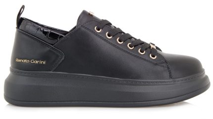 Renato Garini Γυναικεία Sneaker  R119R1052B19 19R-105 ΜΑΥΡΟ ΚΡΟΚΟ ΒΕΡΝΙ