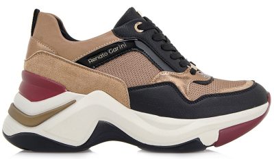 Renato Garini Γυναικεία Sneaker R119R618370I ΜΑΥΡΟ ΚΑΜΗΛΟ ΠΟΛΥΧΡΩΜΟ