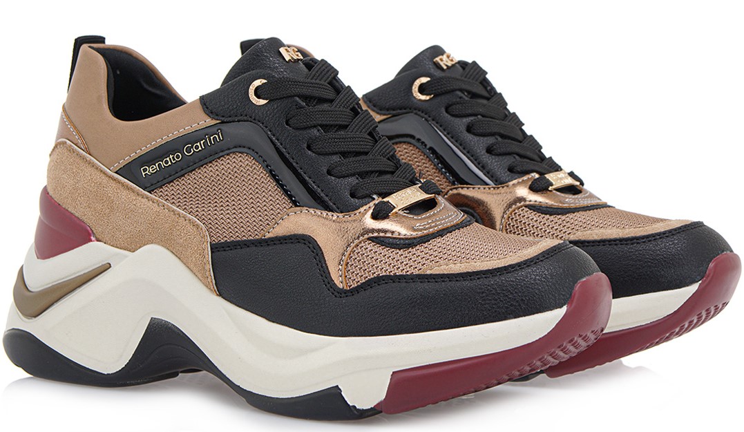 Renato Garini Γυναικεία Sneaker R119R618370I ΜΑΥΡΟ ΚΑΜΗΛΟ ΠΟΛΥΧΡΩΜΟ