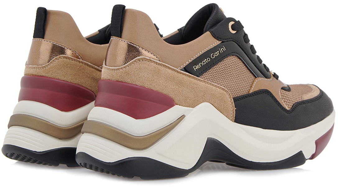Renato Garini Γυναικεία Sneaker R119R618370I ΜΑΥΡΟ ΚΑΜΗΛΟ ΠΟΛΥΧΡΩΜΟ