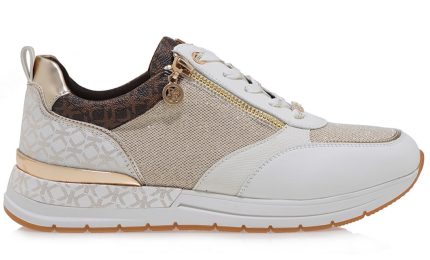Renato Garini Γυναικεία Sneaker S119R502208E ΛΕΥΚΟ ΠΛΑΤΙΝΑ ΣΤΑΜΠΑ