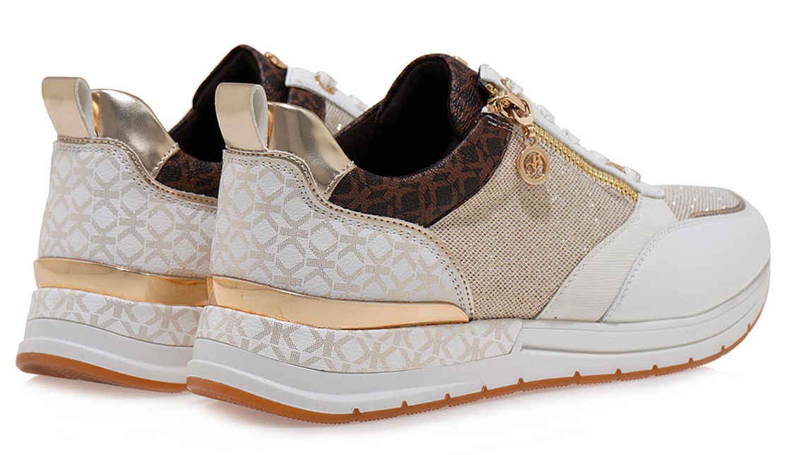 Renato Garini Γυναικεία Sneaker S119R502208E ΛΕΥΚΟ ΠΛΑΤΙΝΑ ΣΤΑΜΠΑ
